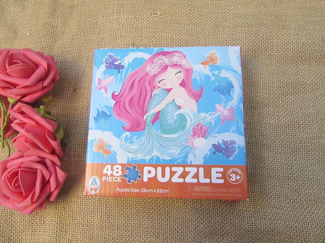 1Set x 48Pcs Mermaid Cardboard Jigsaw Puzzle Education Toy - Click Image to Close