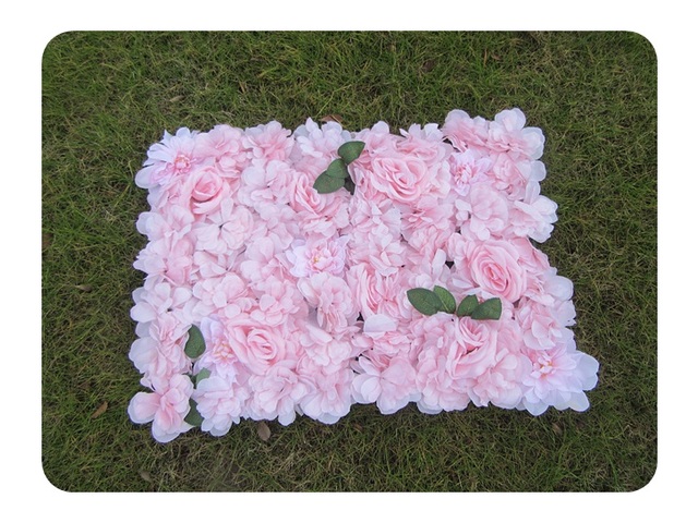 1Pc Artificial Pink Peony Rose Flower Backdrop Wall Panel - Click Image to Close