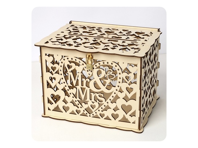 1Pc Decorative Rustic Wishing Well Card Box Wedding - Mr & Mrs 1Pc Decorative Rustic Wishing Well Card Box Wedding - Mr & Mrs