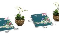 12 Jewellery Boxes Square Green Forest Pattern Gift Boxes 9x9cm