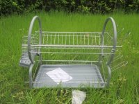 1Set Dish Rack Dish Drainer Drying Rack w/Cutlery Cup Holder 1Set Dish Rack Dish Drainer Drying Rack w/Cutlery Cup Holder