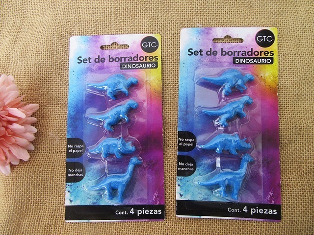 6Sheets x 4Pcs 3D Vivid Dinosaur Erasers for Kids School