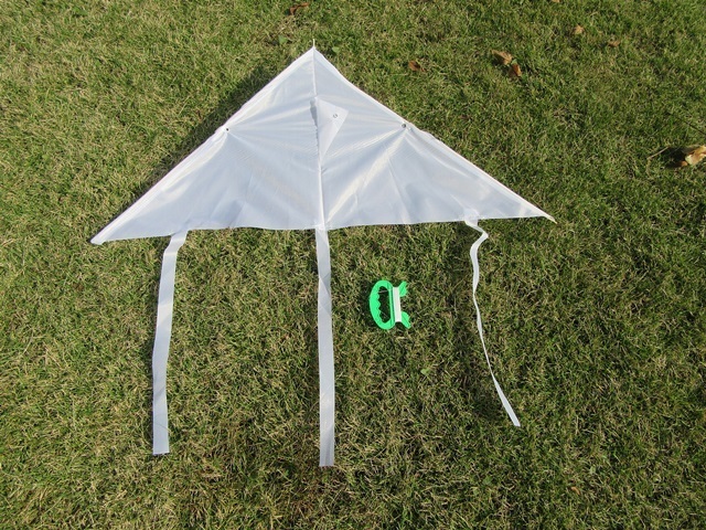 10 DIY Plain White Triangle Kite Lines Reel Outdoor Games 58cm W 10 DIY Plain White Triangle Kite Lines Reel Outdoor Games 58cm W