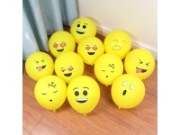 100 Yellow Emoticon Face Balloons 30cm Party Supplies Favor