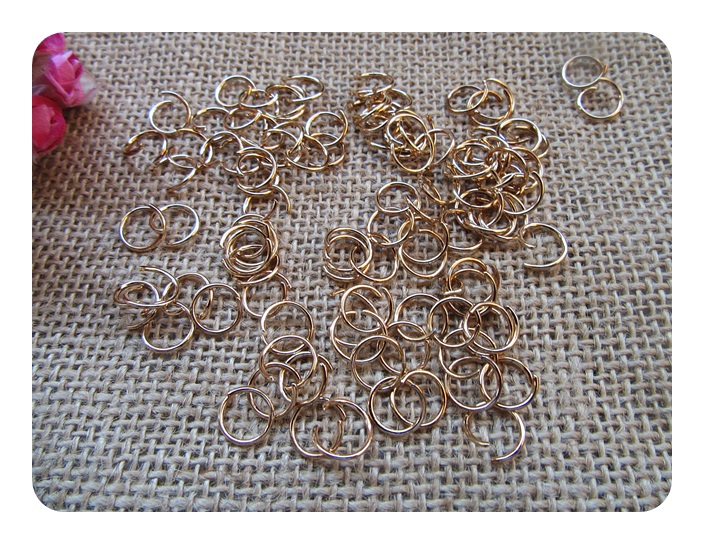 9000Pcs Rose Gold plated Jump Rings 6mm Jewelry Finding - Click Image to Close