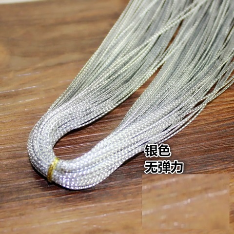 6Rolls X 100m Silver Metallic Tinsel Cord String Wrap Ribbon DIY - Click Image to Close