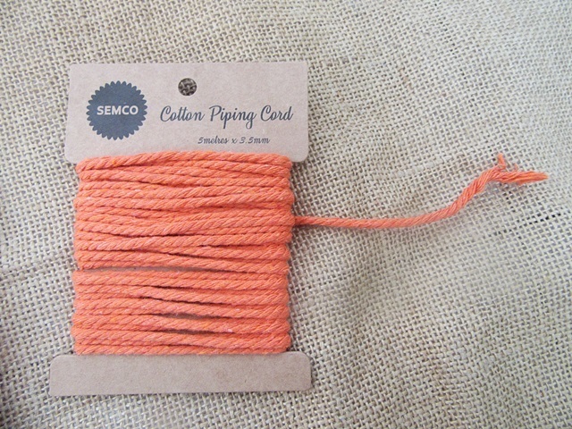 12Roll x 5m Orange Cotton Piping Cord 3.5mm thick 12Roll x 5m Orange Cotton Piping Cord 3.5mm thick