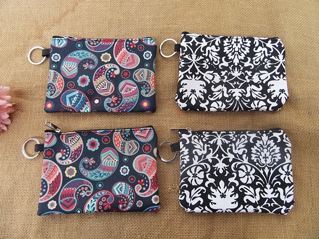 12Pcs Flower Etc Coin Purses with Zipper Make Up Purse