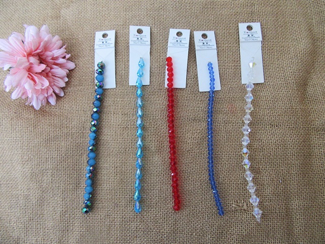 12Strand Various Design Glass Crystal Beads Unfinished Bracelet - Click Image to Close