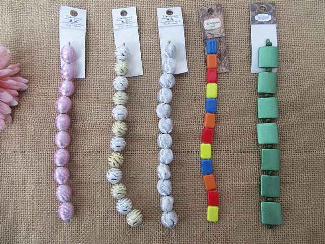 12Strand Plastic Beads Unfinished Bracelet Jewellery Making - Click Image to Close