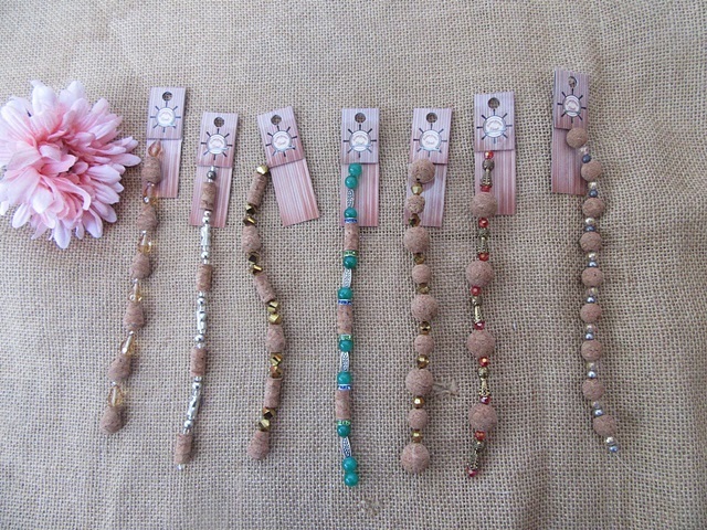 12Strand Lampwork Cork Etc Beads Unfinished Bracelet Jewellery - Click Image to Close