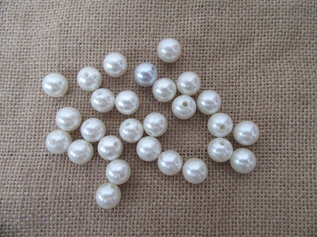 185Pcs White Round Simulated Pearl Beads 14mm DIY Fashion - Click Image to Close