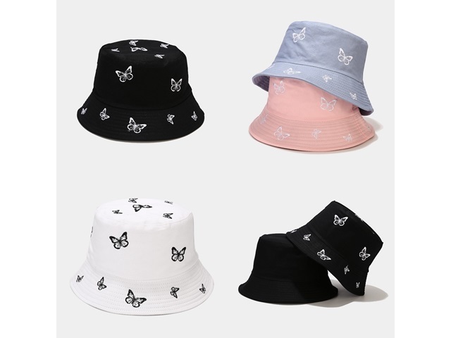 2Pcs Reversible Bucket Hat Summer Hat Fisherman Cap Randomly - Click Image to Close