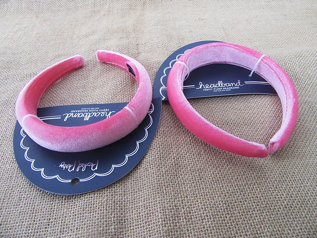 6Pcs Pink Fashion Foamy Velvet Wide Headbands Hair Band Hair - Click Image to Close
