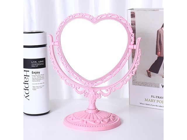 5Sets New Pink Pedestal Heart Makeup Mirror Double Sided 5Sets New Pink Pedestal Heart Makeup Mirror Double Sided