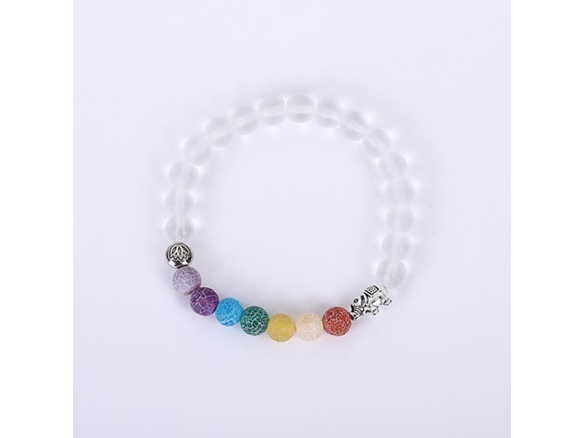 12Pcs Healing Bead Yoga Bracelet 7 Gemstone Chakra Lava Rock