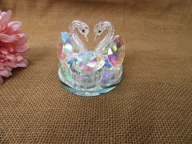 1Pc Stunning Crystal Swan Figurine Collection Home Decorations - Click Image to Close