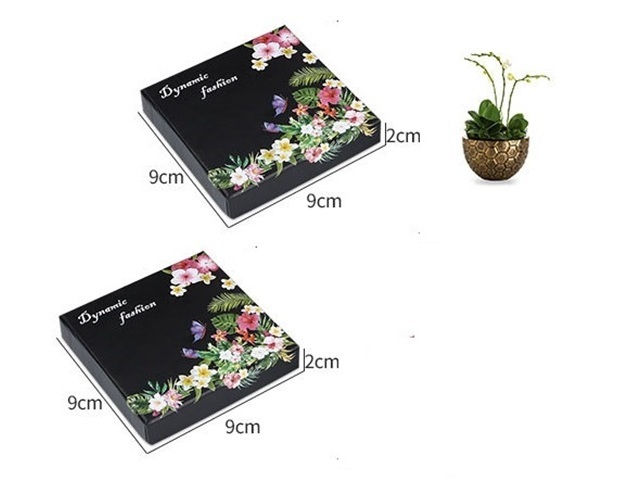 12 Jewellery Boxes Square Black Forest Pattern Gift Boxes 9x9cm