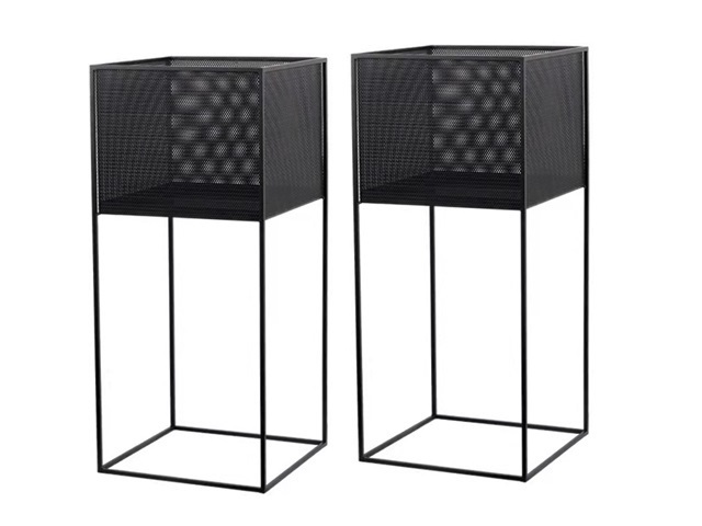 1Pc Square Black Mesh Modern Flower Plant Display Stand Holder