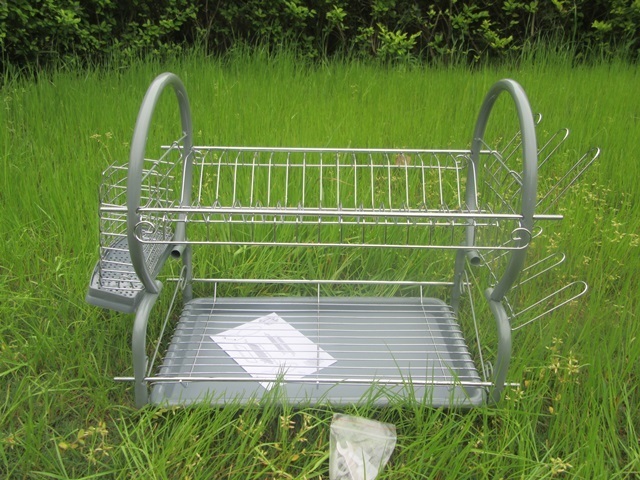 1Set Dish Rack Dish Drainer Drying Rack w/Cutlery Cup Holder 1Set Dish Rack Dish Drainer Drying Rack w/Cutlery Cup Holder