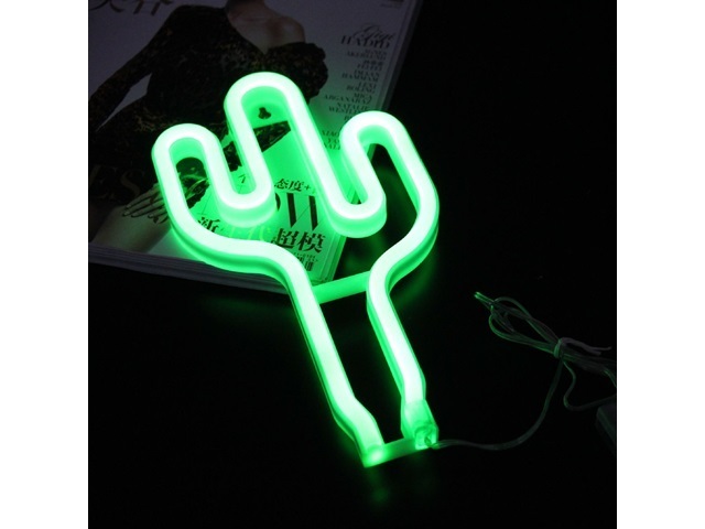 1Pc Romantic Freestanding Green Cactus Neon Sign Led Night Light 1Pc Romantic Freestanding Green Cactus Neon Sign Led Night Light