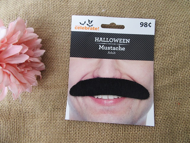 12Pcs Fake Self Adhesive Smarty Mustache Pretend Costume Party - Click Image to Close