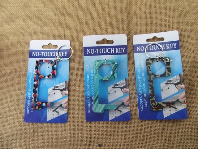 6Pcs Protective No Touch Key Door Opener Mixed Color 6Pcs Protective No Touch Key Door Opener Mixed Color