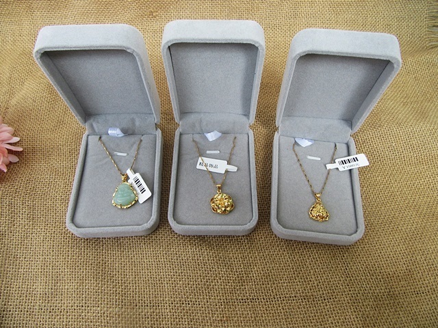 6Pcs Luxury Boxed Golden Thin Necklace With Pendant Jewellery