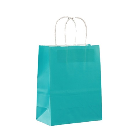 48 Kraft Paper Gift Carry Shopping Bag 33x26x12cm Teal Blue - Click Image to Close