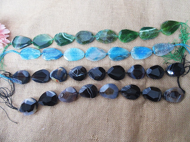 4String Gemstone Agate Beads Pendant DIY Jewelry Accessories - Click Image to Close
