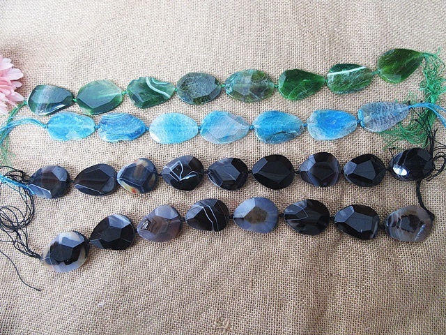 4String Gemstone Agate Beads Pendant DIY Jewelry Accessories - Click Image to Close