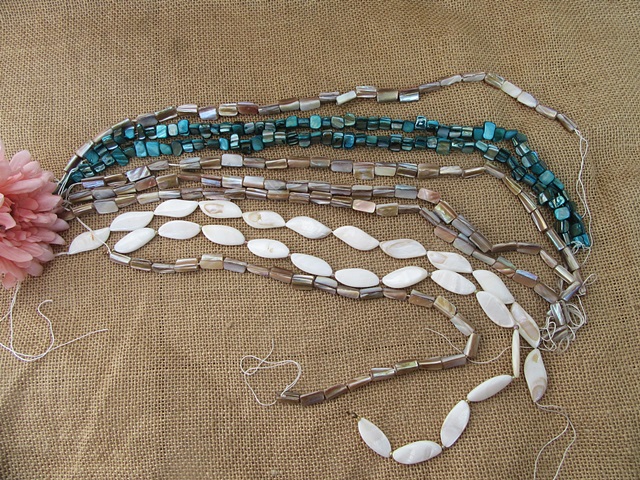 12Strand Shell Beads Pendants Charms DIY Jewellery Making - Click Image to Close