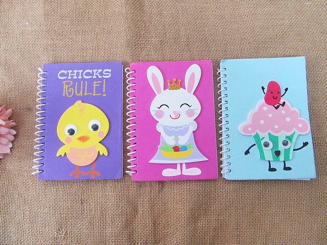 6Pcs Cute Wirebound Spiral Memo Pad Notebooks Stationary - Click Image to Close