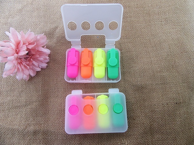6Packs x 4Pcs Mini Marker Pen Fluorescent Pen Highlighter Pen Ho 6Packs x 4Pcs Mini Marker Pen Fluorescent Pen Highlighter Pen Ho