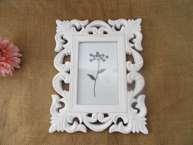 5Pcs White Baroque Place Card Holder Photo Frame Wedding Favor - Click Image to Close