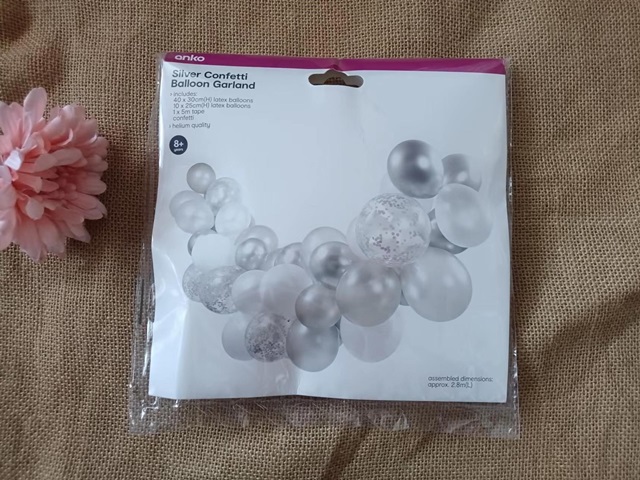 1Set 50Pcs Silver Confetti Balloon Garland Arch Kit Party Decor - Click Image to Close