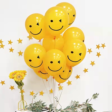 100 Yellow Smiley Face Balloons 30cm Party Supplies Favor - Click Image to Close
