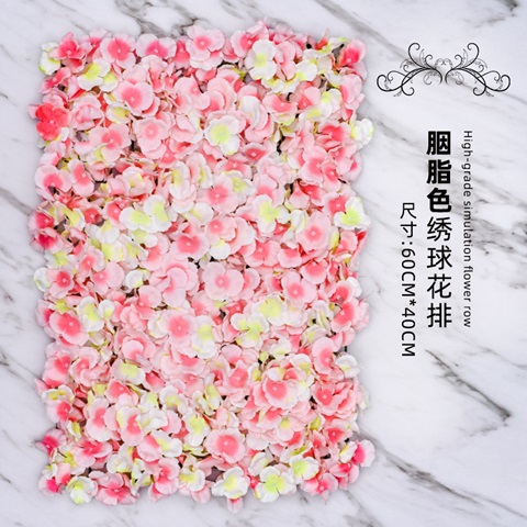 1Pc Artificial Pink Yellow Hydrangea Flower Backdrop Wall Panel - Click Image to Close
