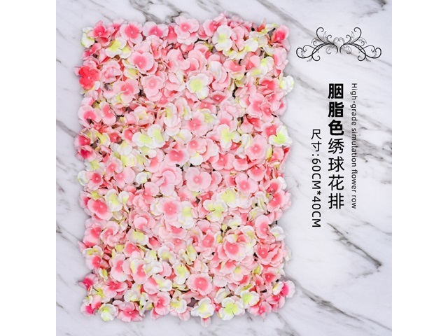 1Pc Artificial Pink Yellow Hydrangea Flower Backdrop Wall Panel - Click Image to Close