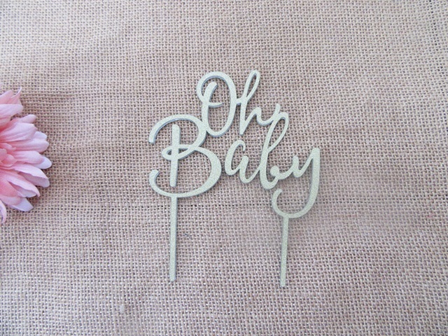 (image for) 3Pcs Cake Topper Baby Shower Decoration Gender Reveal Party