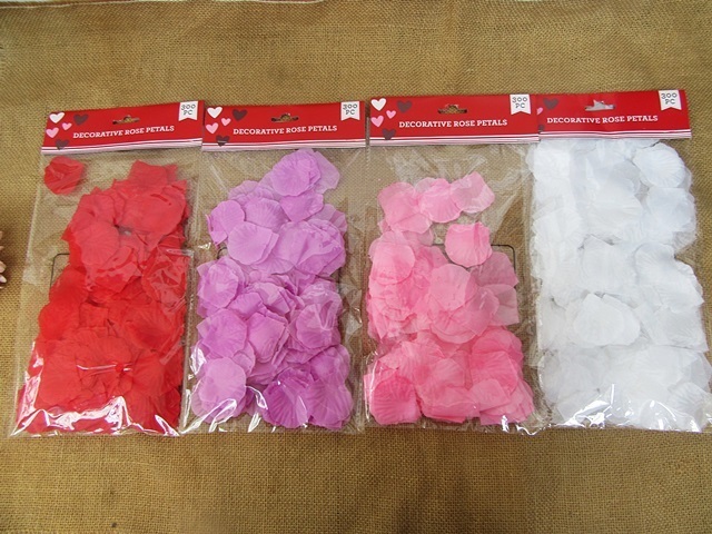4Packs x 300Pcs Rose Petals Wedding Party Decoration Mixed Color