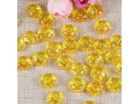 500g (2600Pcs) Rondelle Faceted Arylic Loose Bead 8mm Yellow