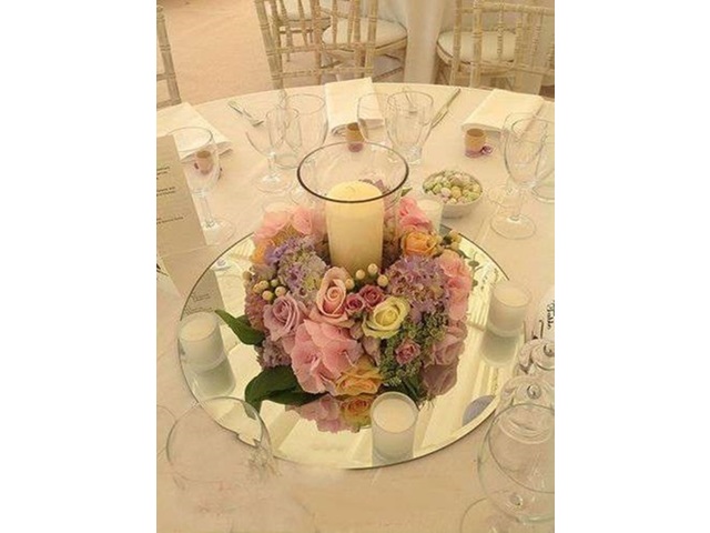 5Pcs Round Mirror Base Wedding Table Centrepiece 30cm