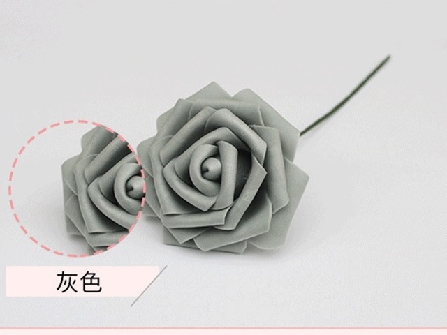25Pcs Gray Rose Artificial Foam Flower Hair Pick Wedding Favors 25Pcs Gray Rose Artificial Foam Flower Hair Pick Wedding Favors
