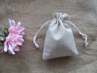 50 Plain Hemp Drawstring Jewelry Gift Pouches 13x9.5cm