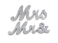 1Set Silver Large Size Mr & Mrs Wedding Sign Decoration 1Set Silver Large Size Mr & Mrs Wedding Sign Decoration