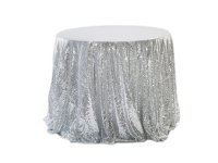 1Pc Silver Sequin Table Cloth Cover Backdrop Wedding Party 120x2