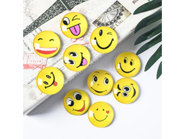 20Pcs Round Smily Face Emoji Cabochon Tiles Beads 25mm Dia