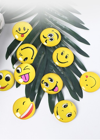 40Pcs Round Smily Face Emoji Cabochon Tiles Beads 20mm Dia - Click Image to Close