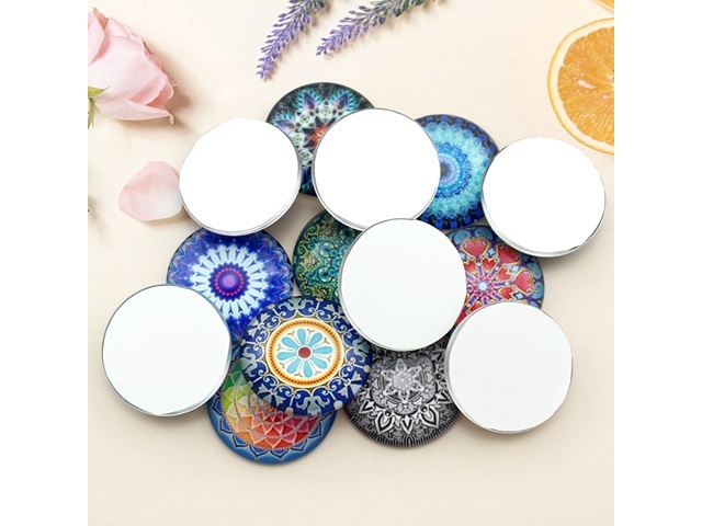 50Pcs Round Various Design Cabochon Tiles Beads 25mm Dia - Click Image to Close